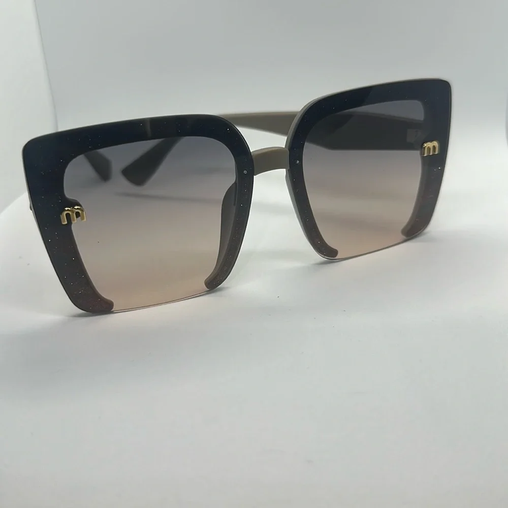 Oversized Square Sunglasses-Gradient Lenses , -UVProtection,M”Detail